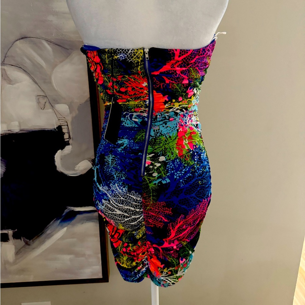 Multi- Colored strapless minidress - Picture 2 of 2
